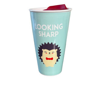 Cute Hedgehog “Looking Sharp” Themed 12oz Travel Cup